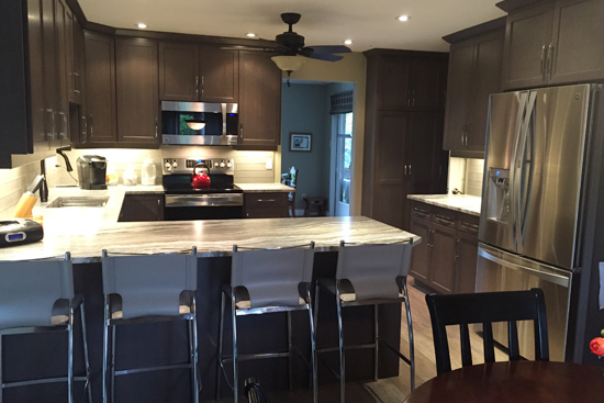 Kitchen update with new doors, trim and counters.